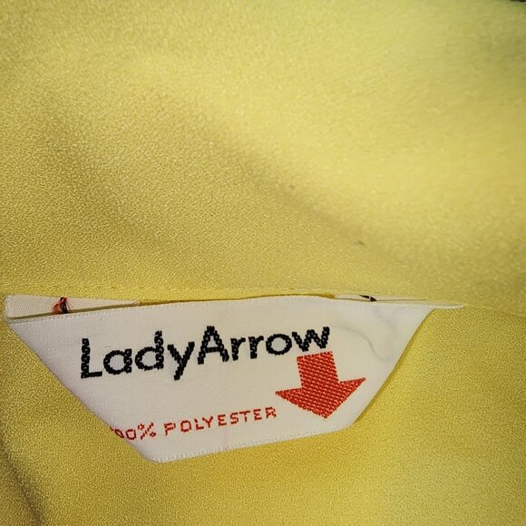 Vintage Lady Arrow Yellow Collared Cuffed Long Sleeve Button Down Blouse 70's 12 - Picture 7 of 9
